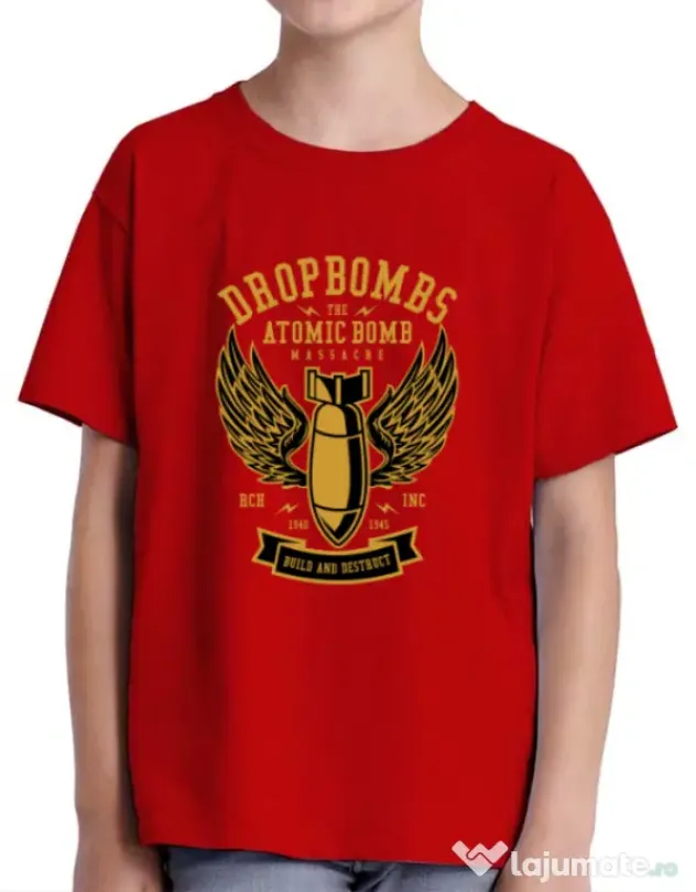 Tricou ADLER copil Dropbombs Rosu