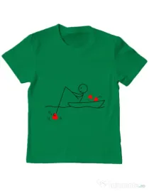 Tricou ADLER copil Fishing for love 1 Verde mediu