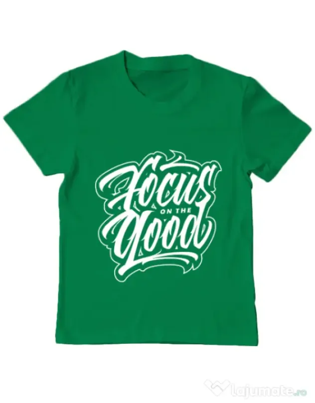 Tricou ADLER copil Focus On The Good Verde mediu