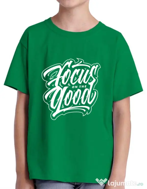 Tricou ADLER copil Focus On The Good Verde mediu