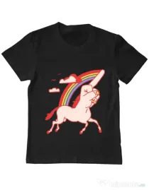 Tricou ADLER copil FUnicorn Negru