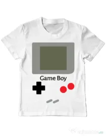 Tricou ADLER copil Game boy Alb