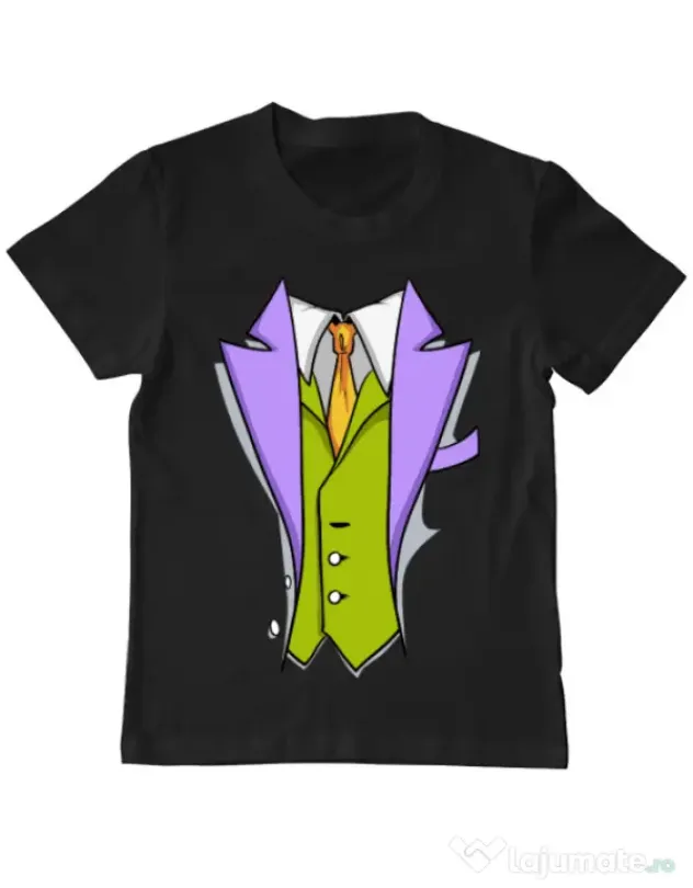 Tricou ADLER copil Gentleman suit Negru
