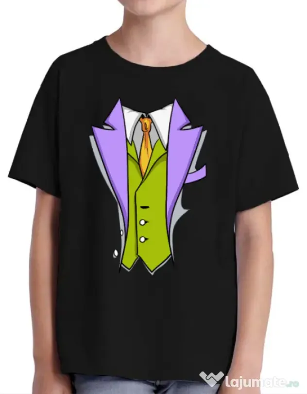 Tricou ADLER copil Gentleman suit Negru