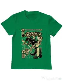 Tricou ADLER copil Godzilla Verde mediu