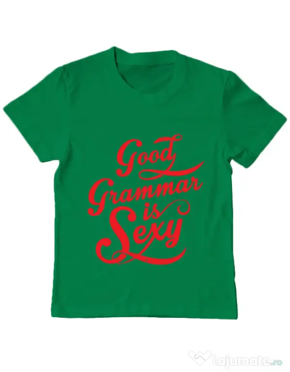 Tricou ADLER copil Good grammar Verde mediu
