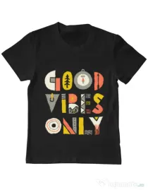 Tricou ADLER copil Good vibes only Negru