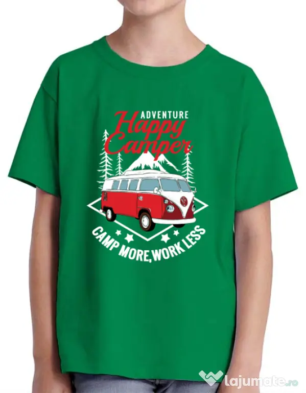 Tricou ADLER copil Happy Verde mediu
