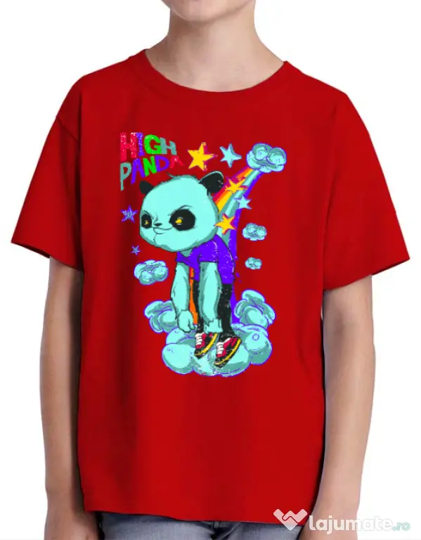 Tricou ADLER copil High panda Rosu