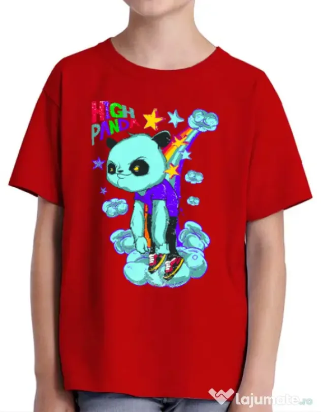 Tricou ADLER copil High panda Rosu