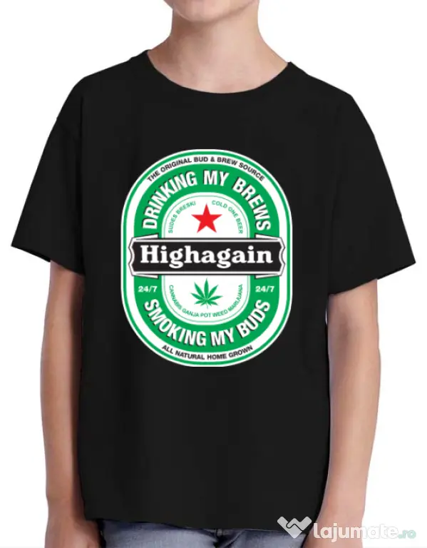 Tricou ADLER copil Highagain Negru