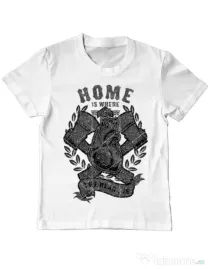 Tricou ADLER copil Home Is Where Alb