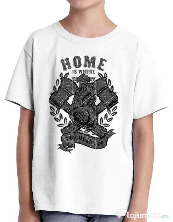 Tricou ADLER copil Home Is Where Alb