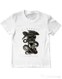 Tricou ADLER copil Hourglass Alb