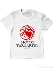 Tricou ADLER copil House Targaryen Alb