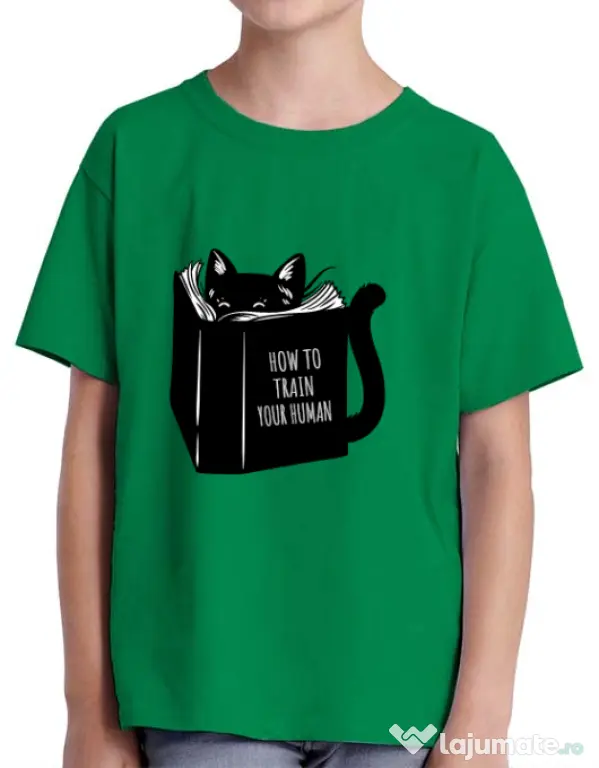 Tricou ADLER copil How to train your human Verde mediu