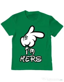 Tricou ADLER copil I am hers Verde mediu