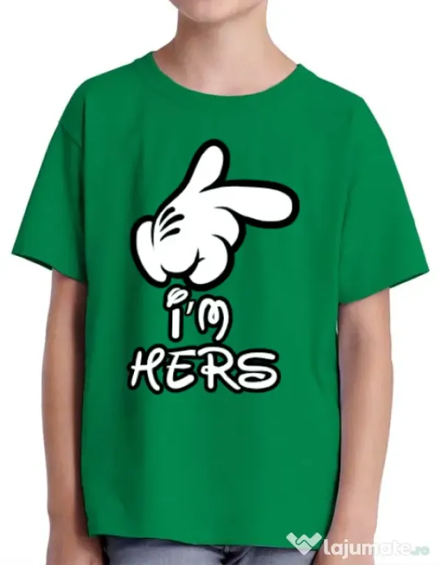 Tricou ADLER copil I am hers Verde mediu