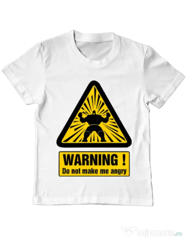 Tricou ADLER copil I become angry Alb