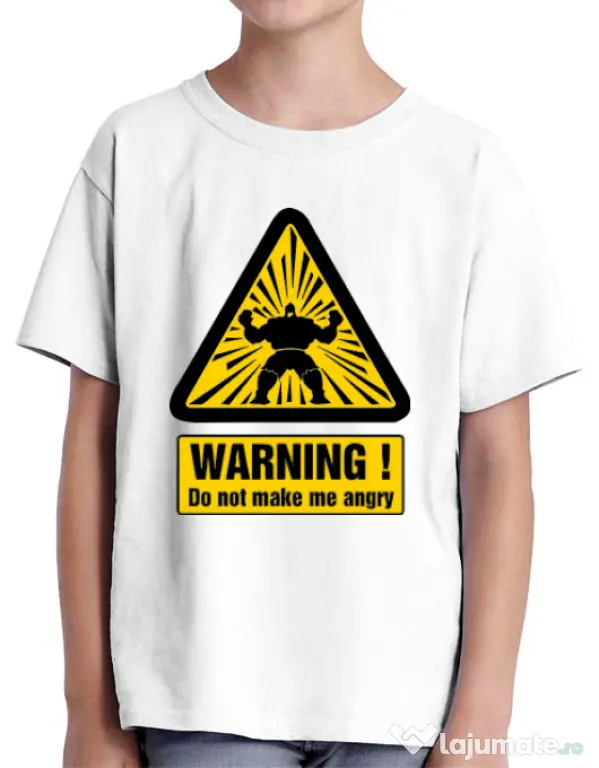 Tricou ADLER copil I become angry Alb