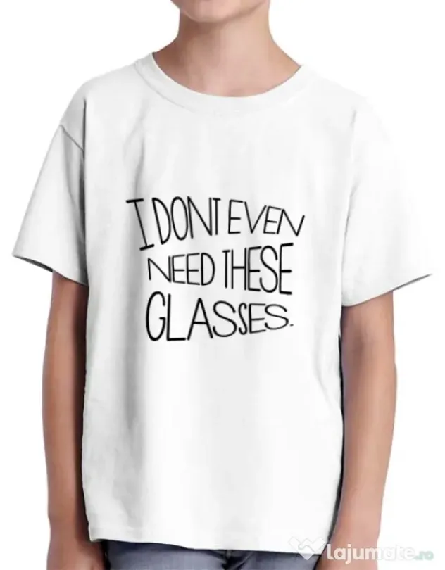 Tricou ADLER copil I dont need glasses Alb