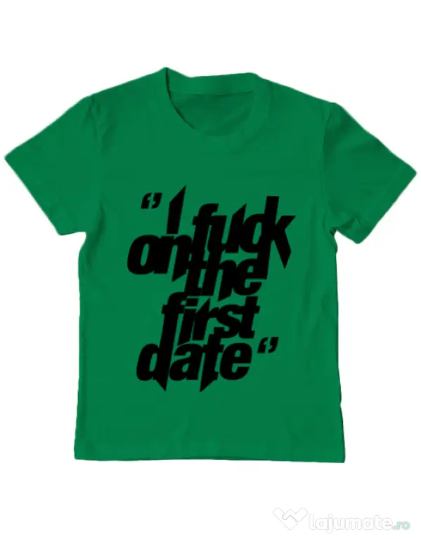 Tricou ADLER copil I fuck on the first date Verde mediu