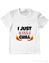 Tricou ADLER copil I just wanna chill Alb