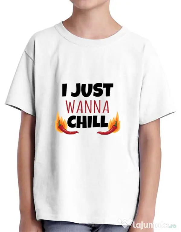 Tricou ADLER copil I just wanna chill Alb