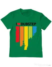 Tricou ADLER copil I love dubstep Verde mediu