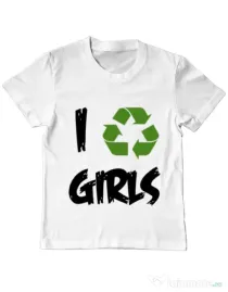 Tricou ADLER copil I recycle girls Alb