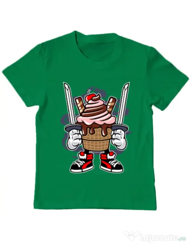 Tricou ADLER copil Ice Cream Ninja Verde mediu