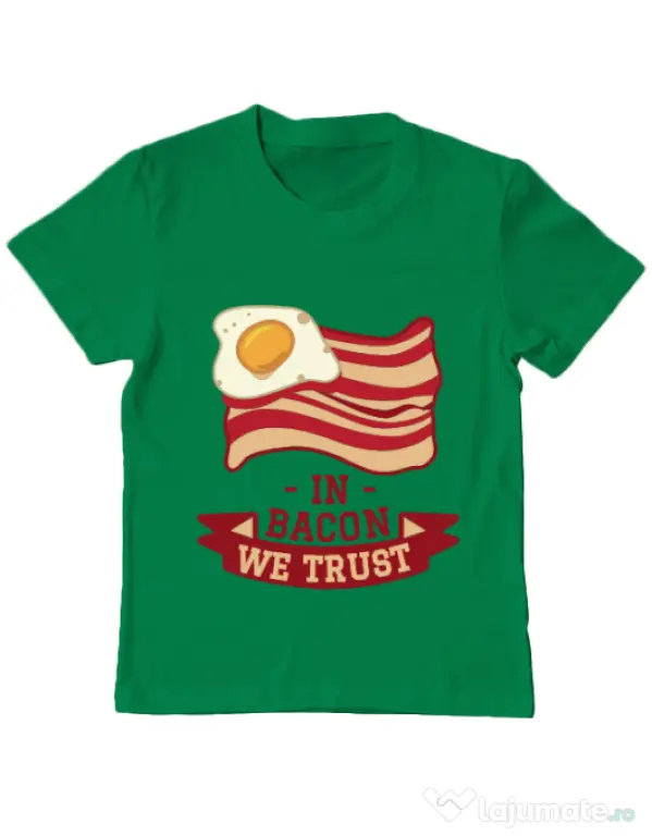 Tricou ADLER copil In bacon we trust Verde mediu