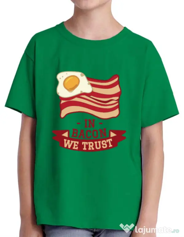 Tricou ADLER copil In bacon we trust Verde mediu