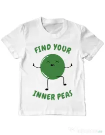 Tricou ADLER copil Inner peas Alb