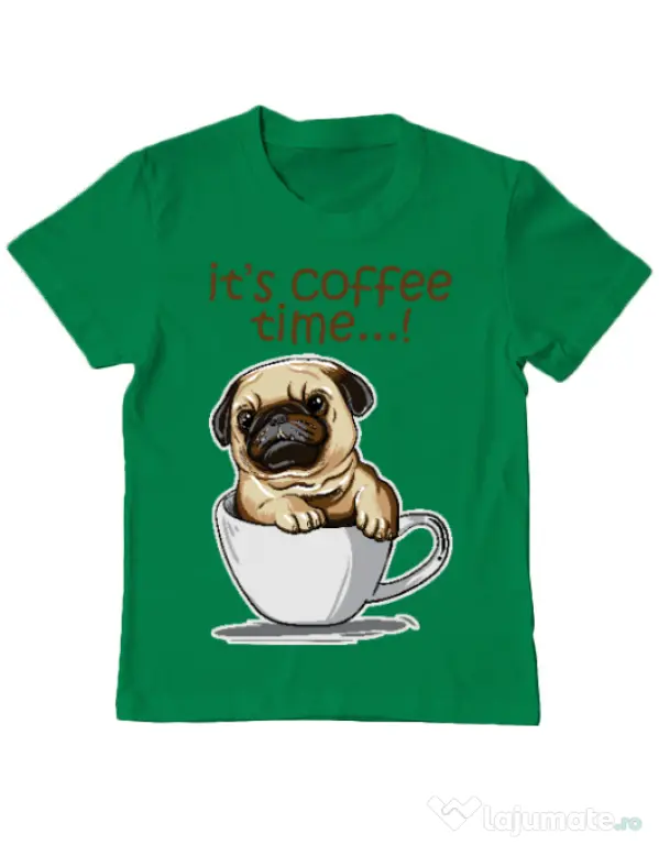 Tricou ADLER copil Its Coffee Time Verde mediu