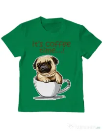 Tricou ADLER copil Its Coffee Time Verde mediu