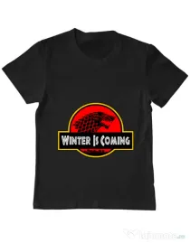 Tricou ADLER copil Jurassic winter Negru