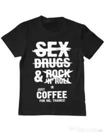 Tricou ADLER copil Just coffee for me Negru