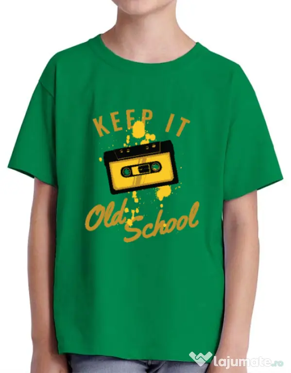 Tricou ADLER copil Keep it old school Verde mediu