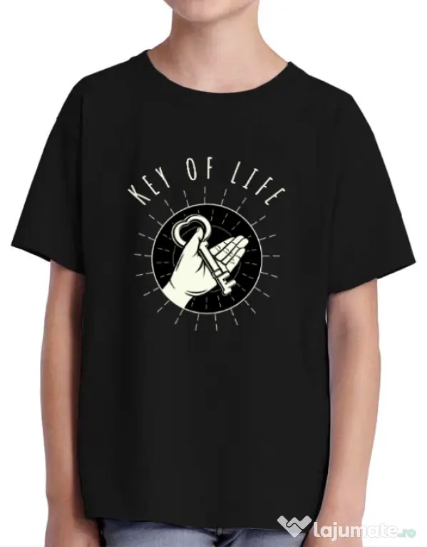 Tricou ADLER copil Key Of Life Negru
