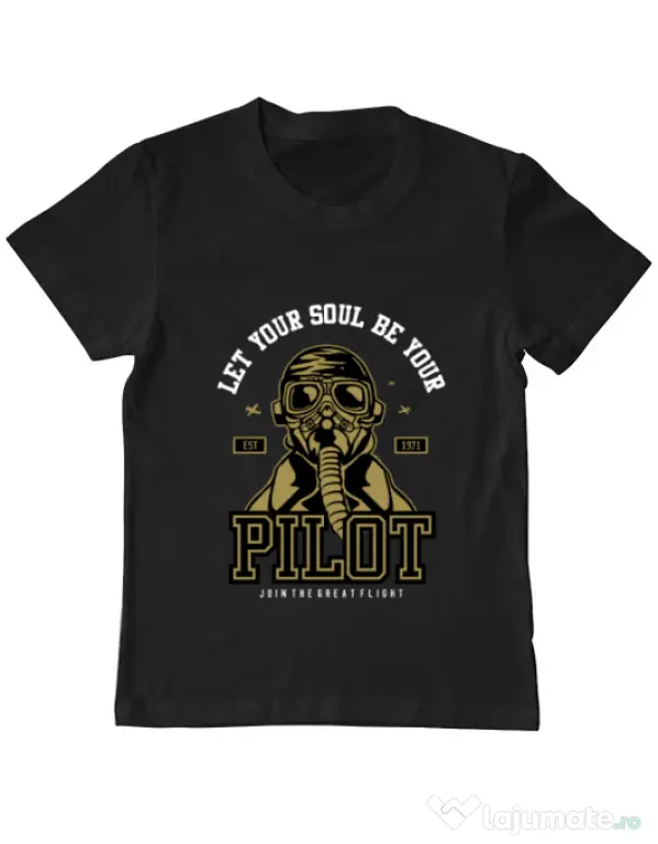 Tricou ADLER copil Let Your Soul Be Your Pilot Negru