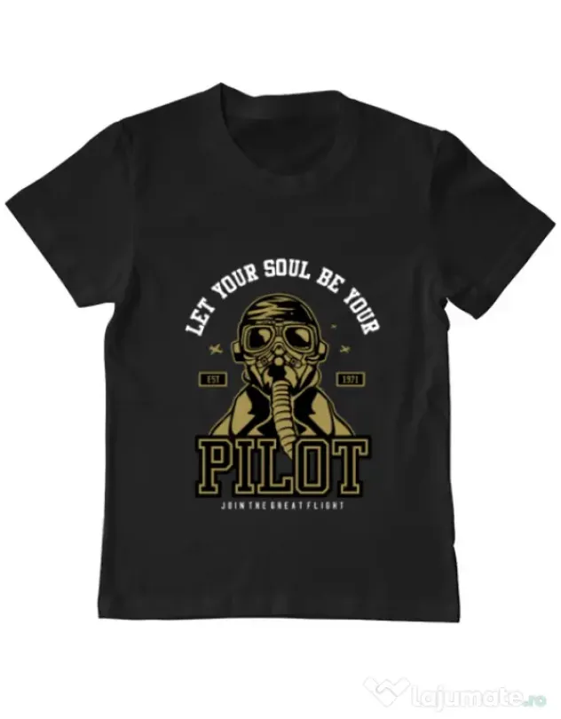 Tricou ADLER copil Let Your Soul Be Your Pilot Negru