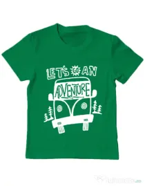 Tricou ADLER copil Lets Go an Adventure Verde mediu