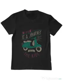 Tricou ADLER copil Life is a journey enjoy the ride Negru