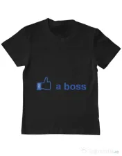 Tricou ADLER copil Like a boss Facebook Negru 