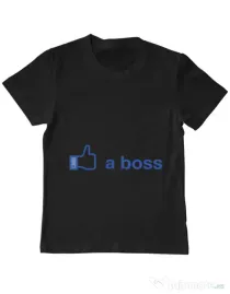 Tricou ADLER copil Like a boss Facebook Negru