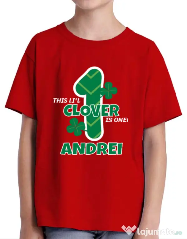 Tricou ADLER copil Little clover Rosu