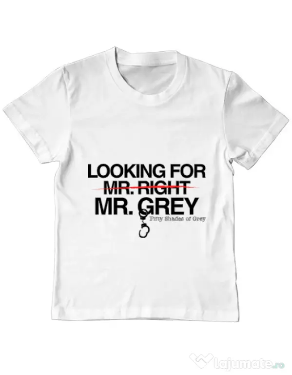 Tricou ADLER copil Looking for Mr Grey Alb