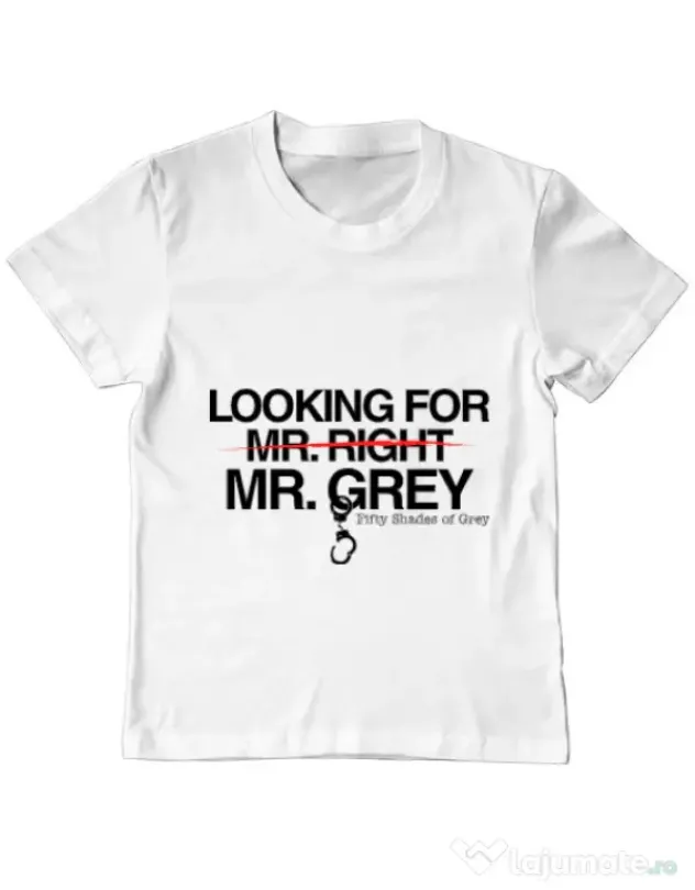 Tricou ADLER copil Looking for Mr Grey Alb