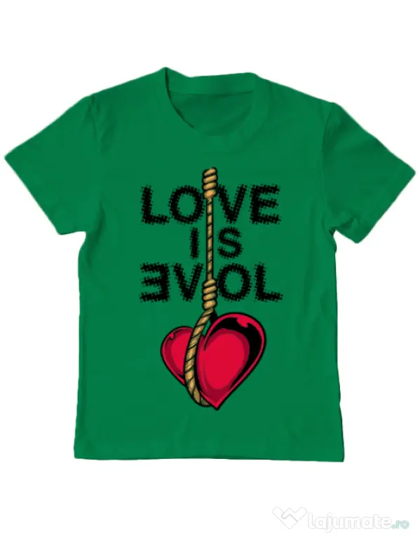 Tricou ADLER copil Love is evil Verde mediu
